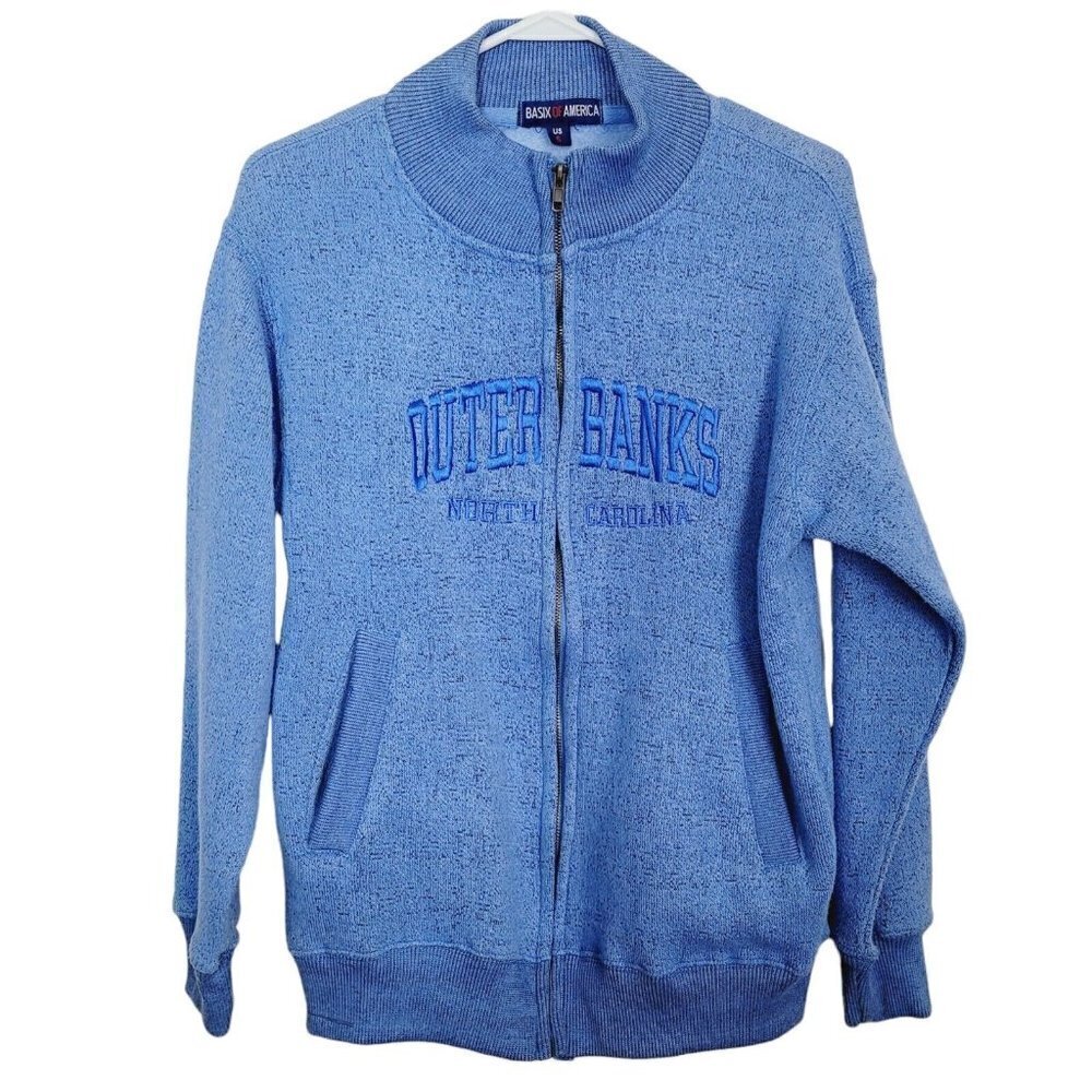 Vintage Handmade Unisex Outer Banks Swacket Sweater Jacket Sm Carolina Blue